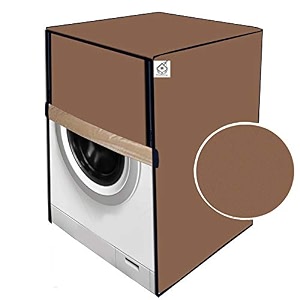 polycarbonate water amp dustproof washing machine cover for whirlpool 9 kg fully automatic front loading solid pattern beige