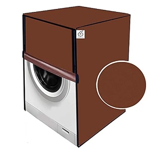 polycarbonate water amp dustproof washing machine cover for whirlpool 9 kg fully automatic front loading solid pattern coffee