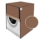 Polycarbonate Water &amp; Dustproof Washing Machine Cover for Whirlpool 9 Kg Fully Automatic Front Loading, Solid Pattern (Beige)