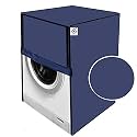 Polycarbonate Water &amp; Dustproof Washing Machine Cover for Whirlpool 9 Kg Fully Automatic Front Loading, Solid Pattern (Blue)
