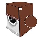 Polycarbonate Water &amp; Dustproof Washing Machine Cover for Whirlpool 9 Kg Fully Automatic Front Loading, Solid Pattern (Coffee)