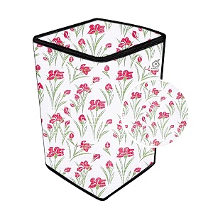vinyl washing machine cover for onida 85kg fully automatic top loading t85grdd floral print milano red