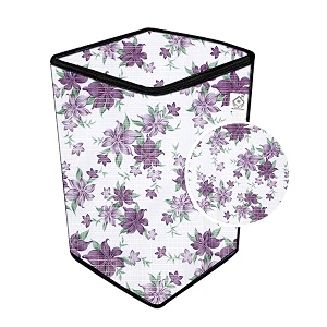 vinyl washing machine cover for onida 85kg fully automatic top loading t85grdd floral print fuscous gray