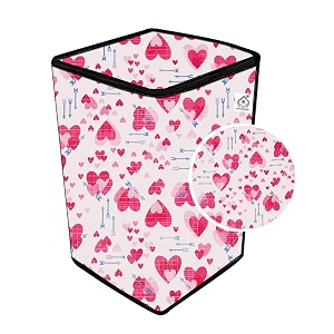 vinyl washing machine cover for onida 85kg fully automatic top loading t85grdd love heart print brink pink