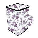 Vinyl Washing Machine Cover for Onida 8.5kg Fully Automatic Top Loading, T85grdd, Floral Print (Fuscous Gray)