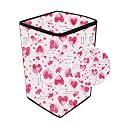 Vinyl Washing Machine Cover for Onida 8.5kg Fully Automatic Top Loading, T85grdd, Love Heart Print (Brink Pink)