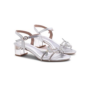 JM LOOKS Butterfly Heels Heeled Sandals Rhinestone