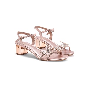 JM LOOKS Butterfly Heels Heeled Sandals Rhinestone