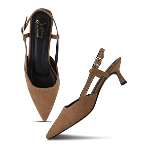 JM LOOKS Elegant Pointed Toe Slingback Kitten