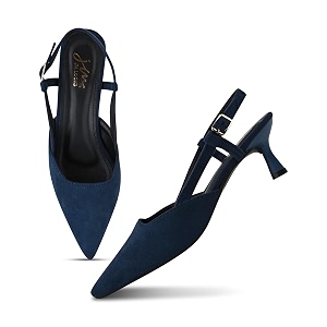 JM LOOKS Elegant Pointed Toe Slingback Kitten