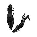 JM LOOKS Elegant Pointed Toe Slingback Kitten