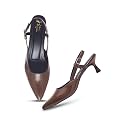 JM LOOKS Elegant Pointed Toe Slingback Kitten