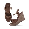JM LOOKS Elegant Ruched Knot Wedge Sandals