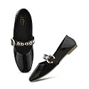 JM LOOKS Modern Patent Mary Jane Flats