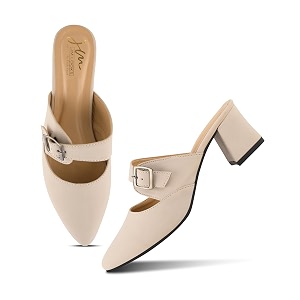 JM LOOKS Sophisticated Buckle Strap Pointed Toe
