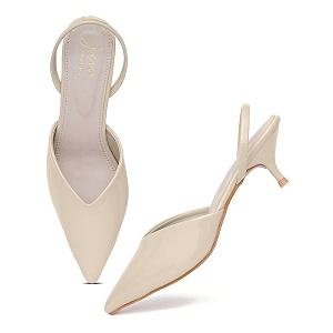 JM LOOKS Sophisticated Pointed Toe Kitten Heels