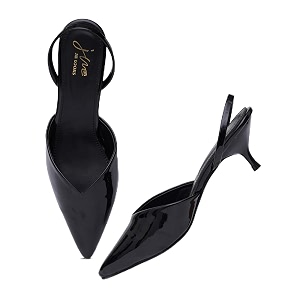 JM LOOKS Sophisticated Pointed Toe Kitten Heels