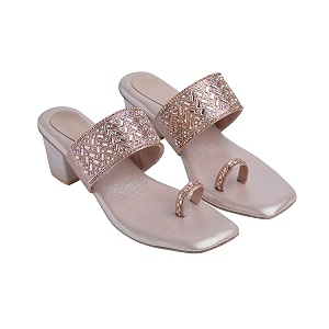 JM LOOKS Womens Embellished Ethnic Heels Sandal