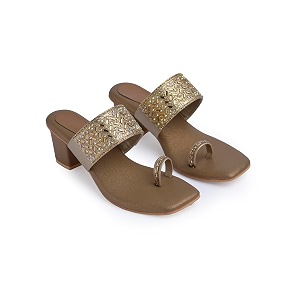 JM LOOKS Womens Embellished Ethnic Heels Sandal