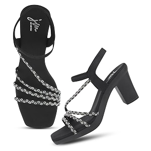 JM LOOKS Womens Sandal Strappy Embellished Heels