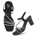 JM LOOKS Women39s Sandal Strappy Embellished Heels