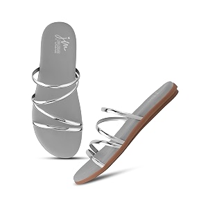 JM LOOKS Women Minimalist Multi Strap Flat