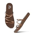 JM LOOKS Women Minimalist Multi Strap Flat
