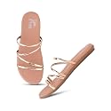 JM LOOKS Women Minimalist Multi Strap Flat