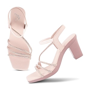 JM LOOKS Womens Sandal Strappy Embellished Heels
