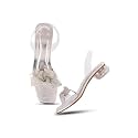 JM LOOKS Womens Transparent Open-Toe Block Heels
