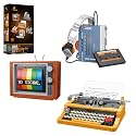 JMBricklayer Retro TV CD Player Typewriter Building Blocks Set, 20131 Vintage Household Appliances Clamping Blocks, Home Decoration Kit, Retro Toy for Adults and Boys