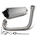 JMCHstore Performance Long Exhuast Pipe Muffler for Coleman BT200X CT200U EX KT196 196 Mini Bike Go Kart Predator 212 224 Honda GX160 Clone Engine Baja Warrior MB200 Parts (Silver)