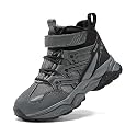 JMFCHI Kids Winter Hiking Shoes Boys Girls Warm Non-Slip Sole Snow Boots