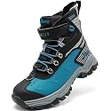 JMFCHI Kids Winter Hiking Shoes Boys Girls Warm Non-Slip Sole Snow Boots