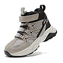 JMFCHI Kids Winter Hiking Shoes Boys Girls Warm Non-Slip Sole Snow Boots