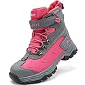 JMFCHI Kids Winter Hiking Shoes Boys Girls Warm Non-Slip Sole Snow Boots