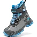 JMFCHI Kids Winter Hiking Shoes Boys Girls Warm Non-Slip Sole Snow Boots