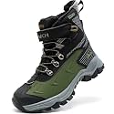 JMFCHI Kids Winter Hiking Shoes Boys Girls Warm Non-Slip Sole Snow Boots