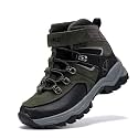 JMFCHI Kids Winter Hiking Shoes Boys Girls Warm Non-Slip Sole Snow Boots