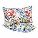 JMGBird Green & Red Outdoor Pillows Waterproof Couch Throw Pillows Inserts