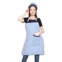 JMi Polyester Mini Check Fabric Apron With Chef Cap For Women Waterproof for Home, Kitchen, Restaurant Pack of 2