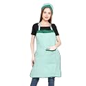 JMi Polyester Mini Check Fabric Apron With Chef Cap For Women Waterproof for Home, Kitchen, Restaurant Pack of 2