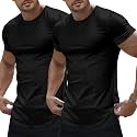 JMIERR Mens Short Sleeve T Shirt Summer Muscle Slim Fitted Crewneck Longline Tees Shirts for Gym Workout