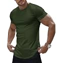 JMIERR Mens Short Sleeve T Shirt Summer Muscle Slim Fitted Crewneck Longline Tees Shirts for Gym Workout