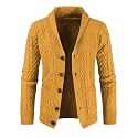JMIERR Mens Shawl Collar Cable Knit Cardigan Sweater
