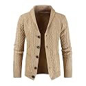 JMIERR Mens Shawl Collar Cable Knit Cardigan Sweater
