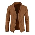JMIERR Mens Shawl Collar Cable Knit Cardigan Sweater