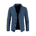JMIERR Mens Shawl Collar Cable Knit Cardigan Sweater