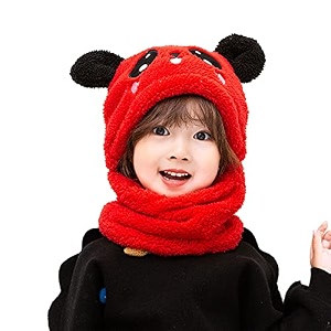 jmp baby boy39s amp girl39s cute panda animal beanie hat hooded scarf fleece cap balaclava red-2-4 year