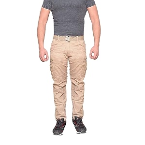 jmp prime men39s cotton slim fit cargo trouser pant 6 pocket khaki 42